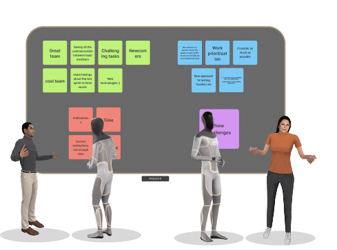 Depiction of a 3D collaborative meeting environment